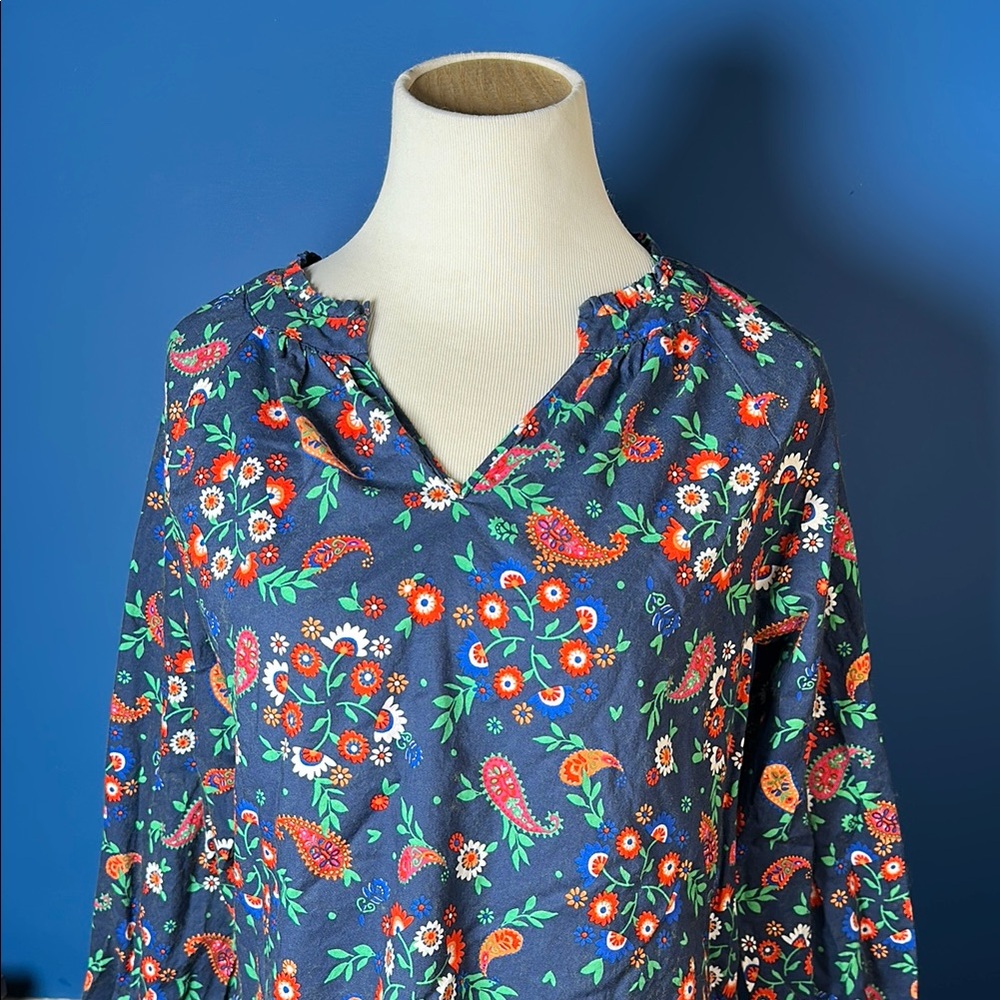 Floral Blue Women's Top - Picture 2 of 7